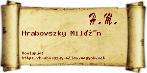 Hrabovszky Milán névjegykártya