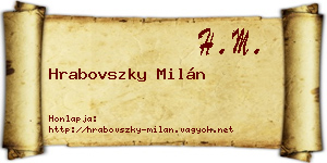 Hrabovszky Milán névjegykártya