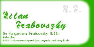 milan hrabovszky business card