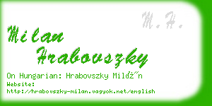 milan hrabovszky business card